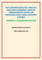 Fsot Job Knowledge Test&colon; Practice Questions & Answers &vert; Complete Foreign Service Officer Job Knowledge Study Guide&comma; Exam Prep & Review