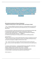 &NewLine;Fire Instructor 3 Final Exam Preparation Actual Exam 2026&sol;2027 &vert; Complete Exam-Style Questions with Detailed Rationales &vert; 100&percnt; Verified &vert; Pass Guaranteed &ndash; A&plus; Graded