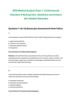 HESI Medical-Surgical Exam 1&colon; Cardiovascular Disorders & Nursing Care &ndash; Practice Questions&comma; Answers & Detailed Rationales &vert; 2026&sol;2027 Study Guide