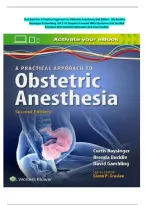 Test Bank For A Practical Approach to Obstetric Anesthesia 2nd Edition  &vert;By Bucklin&comma; Baysinger & Gambling &vert;All 1-33 Chapters Covered With Questions And Verified Solutions With Detailed Rationales And Case Studies&period;