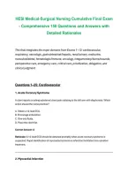 HESI Medical-Surgical Nursing Cumulative Final Exam&colon; 150 Comprehensive Practice Questions&comma; Answers & Detailed Nursing Rationales &vert; 2026&sol;2027 Study Guide