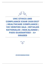 Uhc Ethics And Compliance Exam 2026&sol;2027 &vert; Healthcare Compliance &vert; 100 Verified Q&A &vert; Detailed Rationales &vert; Ngn-Aligned &vert; Pass Guaranteed &ndash; A&plus; Graded