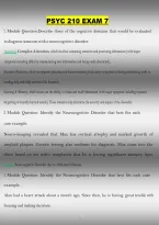PSYC 210 Exam 7 Questions and Answers &lpar;PDF&rpar; &vert; Neurocognitive & Personality Disorders