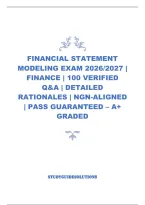 Financial Statement Modeling Exam 2026&sol;2027 &vert; Finance &vert; 100 Verified Q&A &vert; Detailed Rationales &vert; Ngn-Aligned &vert; Pass Guaranteed &ndash; A&plus; Graded