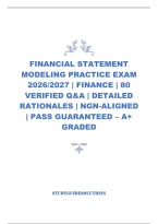 Financial Statement Modeling Practice Exam 2026&sol;2027 &vert; Finance &vert; 80 Verified Q&A &vert; Detailed Rationales &vert; Ngn-Aligned &vert; Pass Guaranteed &ndash; A&plus; Graded