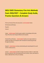  &NewLine;WGU D695 Elementary Fine Arts Methods &NewLine;Exam 2026&sol;2027 &ndash; Complete Study Guide&comma; Practice Questions & Answers &NewLine; &NewLine;