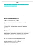 Rosdahl's Textbook Of Basic Nursing &lpar;12Th Edition&rpar; Exam 2026 Solved &NewLine;Questions & Answers Verified 100 &percnt;