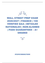 Wall Street Prep Exam 2026&sol;2027 &vert; Finance &vert; 100 Verified Q&A &vert; Detailed Rationales &vert; Ngn-Aligned &vert; Pass Guaranteed &ndash; A&plus; Graded