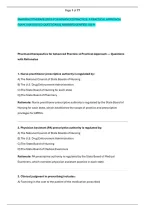 Pharmacotherapeutics For Advanced Practice&colon; A Practical Approach &NewLine;Exam 2026 Solved Questions & Answers Verified 100 &percnt;