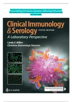 Complete Test Bank For Clinical Immunology and Serology&colon; A Laboratory Perspective&NewLine;&lpar;5th Edition&rpar; All 25 With Questions And Verified Solutions With Detailed Rationales&NewLine;And Case Study&period;&vert;Guaranteed Pass&period;