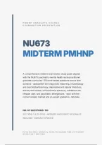 NU673 Midterm PMHNP ACTUAL EXAM 2026&sol;2027 &vert; Most Tested Questions & Verified Answers with Rationales &vert; Pass Guaranteed - A&plus; Graded&NewLine;&NewLine;