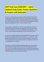 AHIP Final Exam 2026&sol;2027 &ndash; Latest &NewLine;Updated Study Guide&comma; Practice Questions & Answers with Rationales &NewLine; &NewLine;