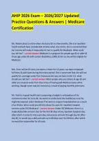 AHIP 2026 Exam &ndash; 2026&sol;2027 Updated &NewLine;Practice Questions & Answers &vert; Medicare Certification &NewLine;