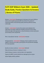 FLETC BOP Midterm Exam 2026 &ndash; Updated &NewLine;Study Guide&comma; Practice Questions & Answers &vert; Bureau of Prisons &NewLine;