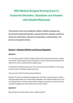 HESI Medical-Surgical Nursing Exam 6&colon; Endocrine Disorders &ndash; Practice Questions&comma; Answers & Detailed Nursing Rationales &vert; 2026&sol;2027 Study Guide