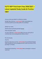 FLETC BOP Final Exam Prep 2026&sol;2027 &ndash; Latest Updated Study Guide & Practice Q&A 