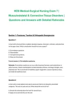 HESI Medical-Surgical Nursing Exam 7&colon; Musculoskeletal & Connective-Tissue Disorders &ndash; Practice Questions&comma; Answers & Detailed Nursing Rationales &vert; 2026&sol;2027 Study Guide