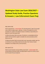  &NewLine;Washington State Law Exam 2026&sol;2027 &ndash; &NewLine;Updated Study Guide&comma; Practice Questions &NewLine;& Answers &vert; Law Enforcement Exam Prep &NewLine; &NewLine;