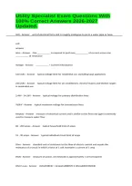 Utility Specialist Exam Questions With 100&percnt; Correct Answers 2026-2027 Updated&period;&NewLine;&NewLine;