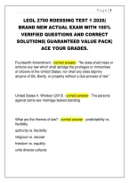 LEGL 2700 Roessing Test 1 2026 &vert; Practice Questions & Correct Answers &vert; Legal Studies