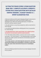SLP Praxis Form 1 Exam Question Bank 2026 &vert; Practice Questions & Detailed Answers