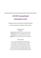 ATI RN CONCEPT-BASED ASSESSMENT PROCTORED EXAM LEVEL 1-4 PACKAGE DEAL 2026&sol;2027 &vert; Complete Solutions for All Levels &vert; Verified Answers & Rationales &vert; Pass Guaranteed - A&plus; Graded