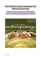 Test Bank for Cultural Anthropology&comma; 13th Edition by Serena Nanda & Richard L&period; Warms &vert; Questions and Answers &vert; Chapters 1&ndash;16