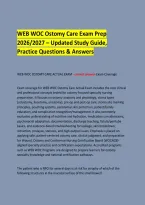 WEB WOC Ostomy Care Exam Prep &NewLine;2026&sol;2027 &ndash; Updated Study Guide&comma; Practice Questions & Answers &NewLine; &NewLine; &NewLine;