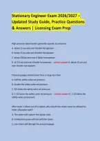 Stationary Engineer Exam 2026&sol;2027 &ndash; Updated Study Guide&comma; Practice Questions & Answers &vert; Licensing Exam Prep &NewLine; &NewLine;