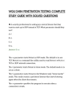 Wgu D484 Penetration Testing Complete&NewLine;Study Guide With Solved Questions&NewLine;