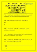Bsc 101 Final Exam &NewLine;Study Guide &lpar;Illinois &NewLine;State University&rpar; &NewLine;Questions And &NewLine;Answers 2026 - 2027