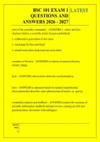 Bsc 101 Exam 1 &NewLine;Questions And &NewLine;Answers 2026 - 2027 
