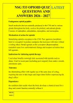 Nsg 533 Opioid Quiz &NewLine;Questions And &NewLine;Answers 2026 - 2027