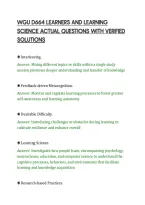 Wgu D664 Learners And Learning&NewLine;Science Actual Questions With Verified&NewLine;Solutions&NewLine;
