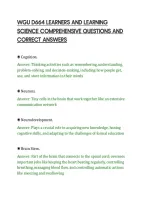 Wgu D664 Learners And Learning&NewLine;Science Comprehensive Questions And&NewLine;Correct Answers&NewLine;