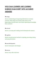 Wgu D664 Learners And Learning&NewLine;Science Exam Script With Accurate&NewLine;Answers