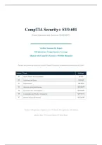 COMPTIA SECURITY&plus; SY0-601 ACTUAL EXAM 2026&sol;2027 &vert; Verified Questions & Answers by Expert &vert; Complete Study Guide &vert; Pass Guaranteed - A&plus; Graded&NewLine;&NewLine;