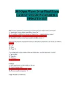 SSI Open Water Diver Final Exam 2027 &vert; Latest Version &vert; Practice Questions & Answers &vert; Study Guide