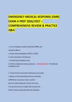 Emergency Medical Response &lpar;Emr&rpar; &NewLine;Exam A Prep 2026&sol;2027 &ndash; Comprehensive Review & Practice Q&A &NewLine; &NewLine;