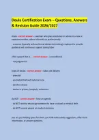  &NewLine;Doula Certification Exam &ndash; Questions&comma; Answers & Revision Guide 2026&sol;2027 &NewLine;