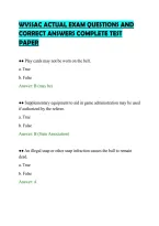 Wvssac Actual Exam Questions And&NewLine;Correct Answers Complete Test&NewLine;Paper
