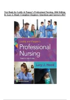 Test Bank for Leddy & Pepper&rsquo;s Professional Nursing&comma; 10th Edition by Lucy J&period; Hood &vert; Complete Chapters 1&ndash;22 &vert; Questions & Answers 2027&NewLine;