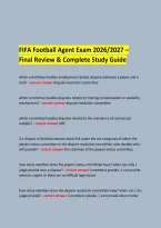FIFA Football Agent Exam 2026&sol;2027 &ndash; Final Review & Complete Study Guide 