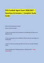 &NewLine;FIFA Football Agent Exam 2026&sol;2027 &ndash; Questions & Answers &vert; Complete Study Guide &NewLine; &NewLine;