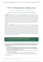 WGU C190 INTRO TO BIOLOGY ACTUAL EXAM 2026&sol;2027 &vert; Questions & Answers 100&percnt; Correct &vert; Verified Solutions &vert; Pass Guaranteed - A&plus; Graded&NewLine;&NewLine;