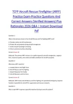 TCFP Aircraft Rescue Firefighter &lpar;ARFF&rpar; Exam &ndash; Practice Questions and Correct Answers&comma; Verified Answers&comma; Plus Rationales 2026 Q&A