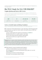 WGU C190 BIO OA ACTUAL EXAM 2026&sol;2027 &vert; Complete Study Questions & Answers 100&percnt; Correct &vert; Verified Solutions &vert; Pass Guaranteed - A&plus; Graded&NewLine;&NewLine;