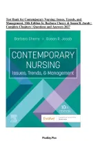 Test Bank for Contemporary Nursing&colon; Issues&comma; Trends&comma; and Management&comma; 10th Edition by Barbara Cherry & Susan R&period; Jacob &vert; Complete Chapters 1&ndash;28 &vert; Questions & Answers 2027&NewLine;
