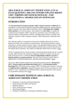 Absa Surgical Assistant Certification Actual &NewLine;Exam &lbrack;Question 1-200&rsqb; And Answers Updated 2026&sol;2027 &NewLine;&vert; 100&percnt; Verified &vert; Detailed Rationales &ndash; Pass &NewLine;Guaranteed A&plus; Graded &vert; Instant Download