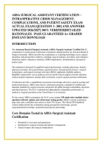 Absa Surgical Assistant Certification &ndash; &NewLine;Intraoperative Crisis Management&comma; &NewLine;Complications&comma; And Patient Safety Exam &NewLine;Actual Exam &lbrack;Question 1- 200&rsqb; And Answers &NewLine;Updated 2026&sol;2027&vert; 100&percnt; Verified&vert;Detailed &NewLine;Rationales &ndash;Pass Guaranteed A&plus; Graded &NewLine;&vert;Instant